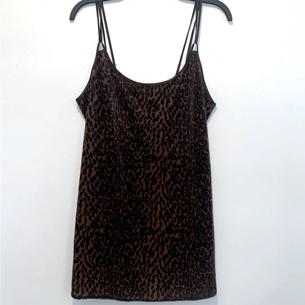 Vintage California Dynasty Velvet Leopard Chemise Lingerie - Picture 2 of 8